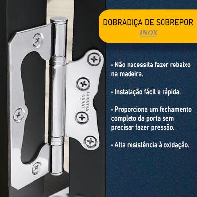 Dobradiça de Sobrepor Inox